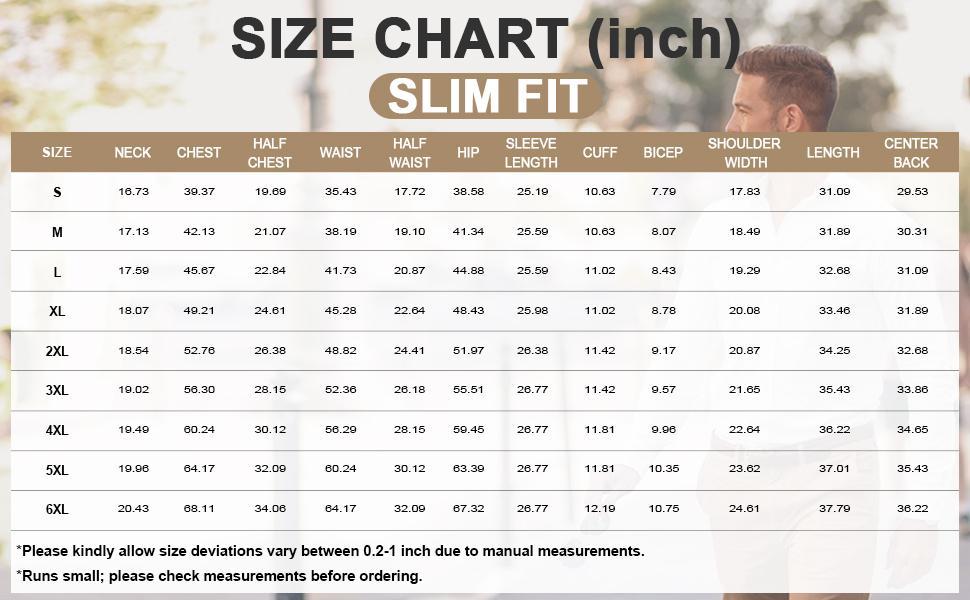 Elencoco Slim Fit Big and Tall Mens Button Down Shirt
